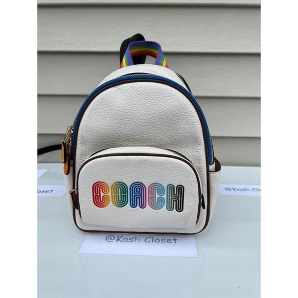 Coach Handbags - Coach Mini Court Backpack With Rainbow Coach